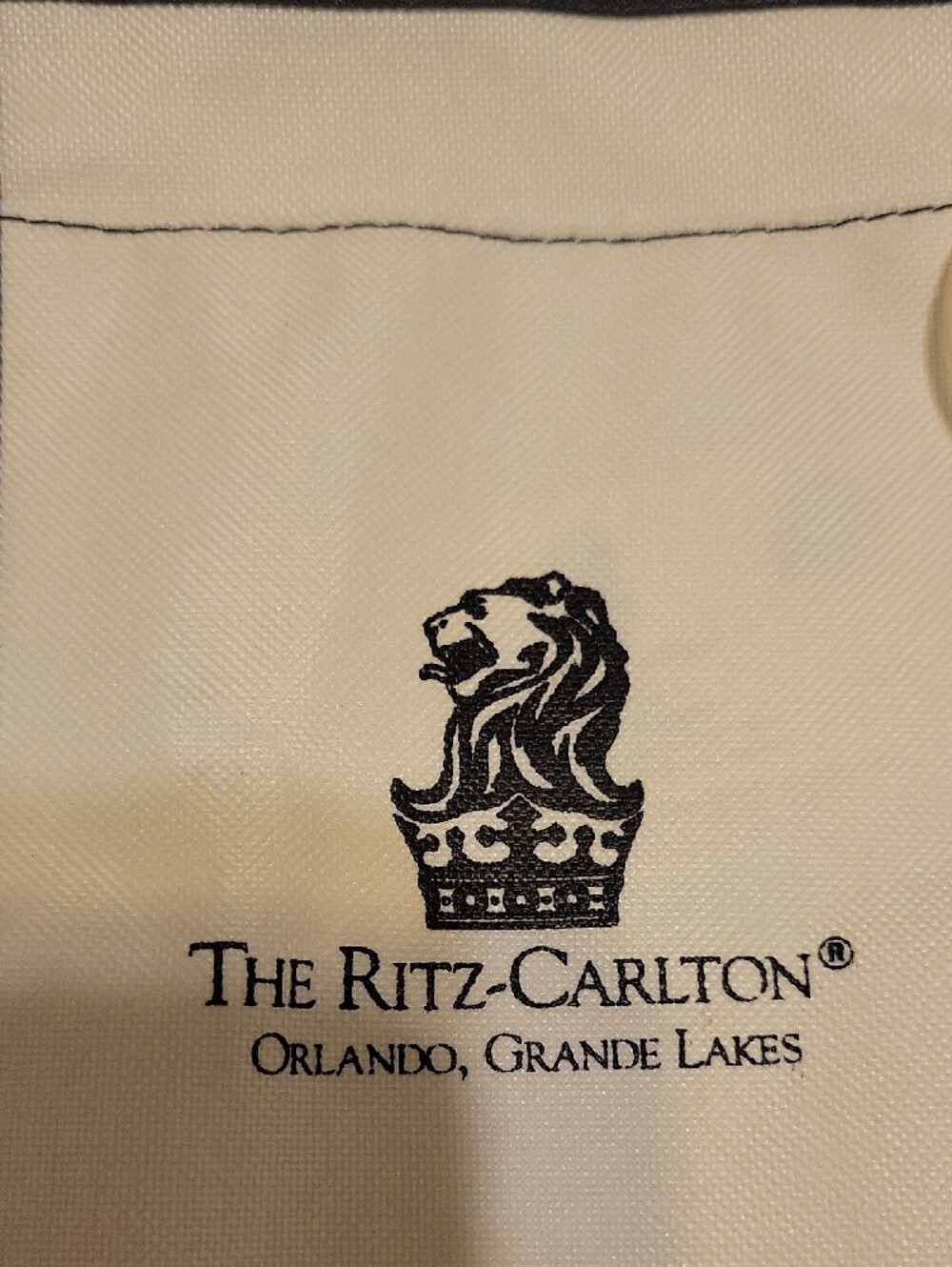 New Ritz Carlton Orlando Grande Lakes Cream and Black Canvas Small Tote Bag - Picture 2 of 7